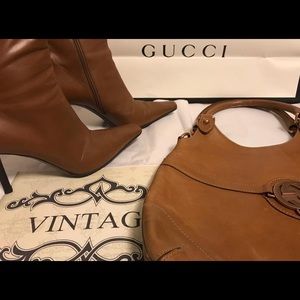 Gucci Vintage Boots and Bag Set